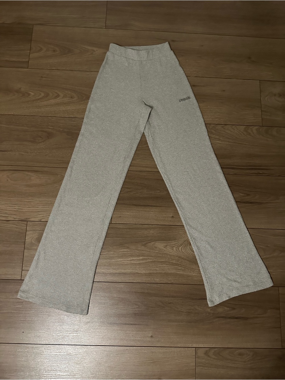 Gymshark Light Gray Ribbed Flare Track Pants